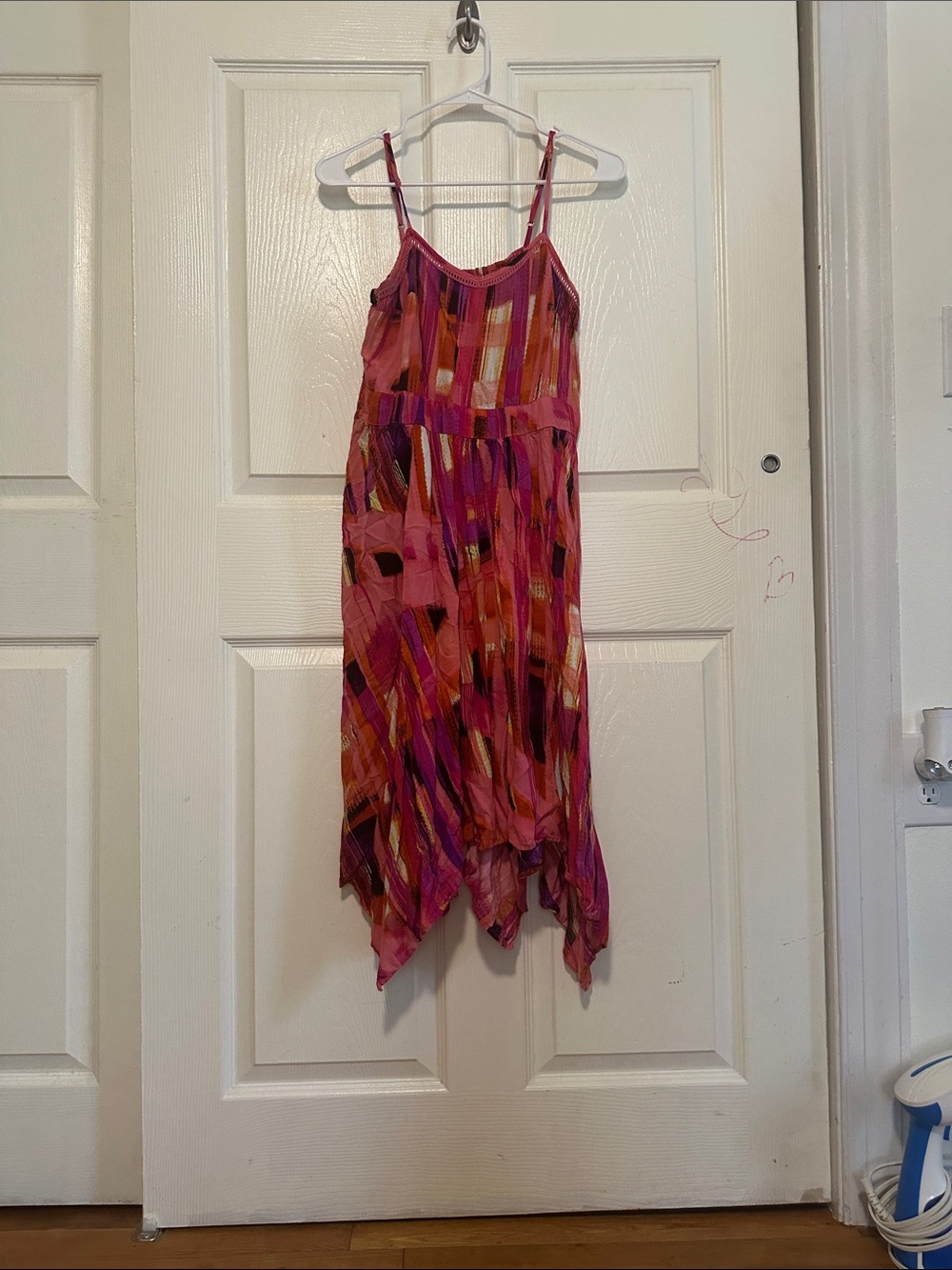 Xhilaration Pink Orange Multi-Color Asymmetrical Sundress